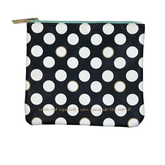 Tartan + Twine Cosmetic Bag Black with White Polka Dots - Picture 2 of 4